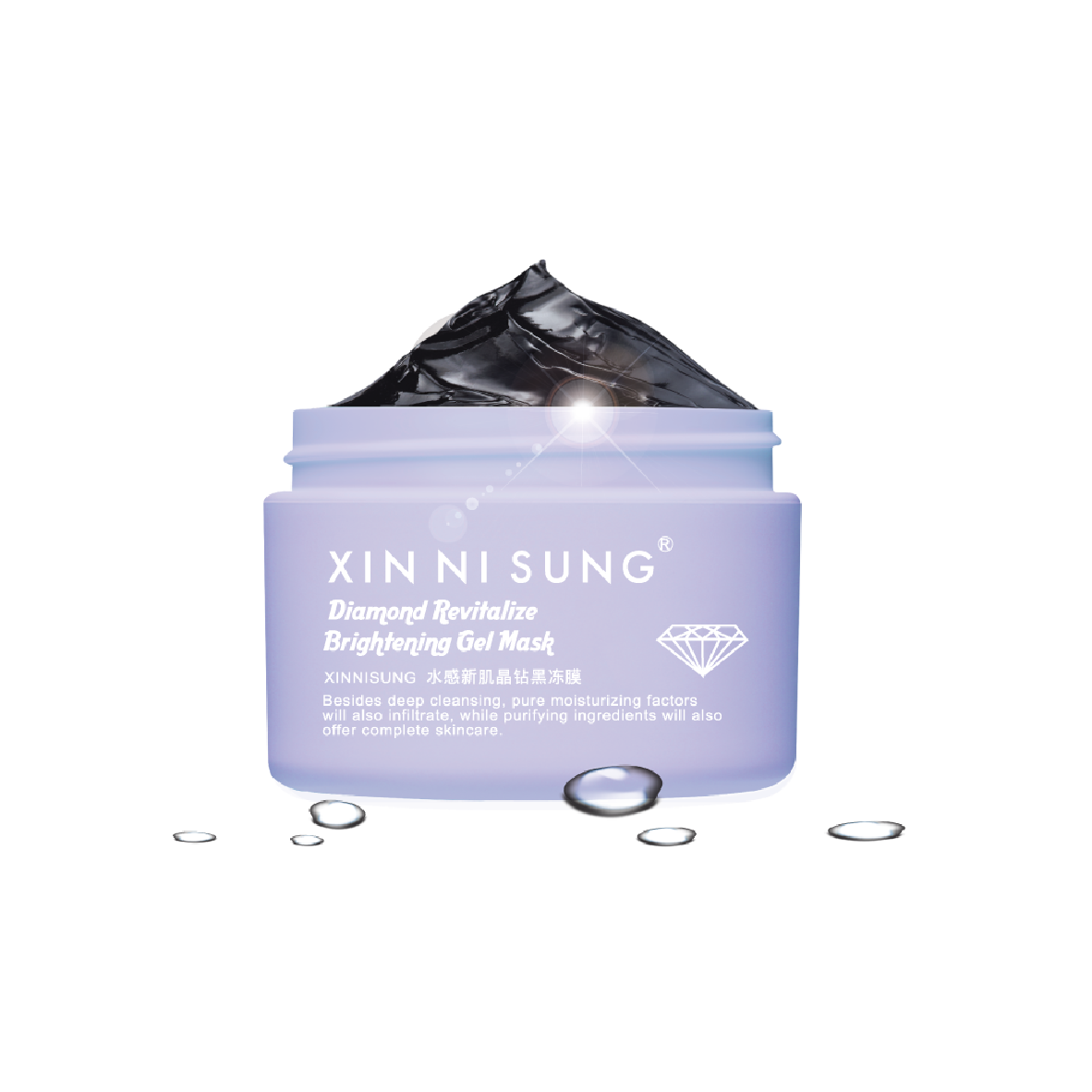 XIN NI SUNG Diamond Revitalize Brightening Gel Mask 水感透肌晶钻黑冻膜 150g