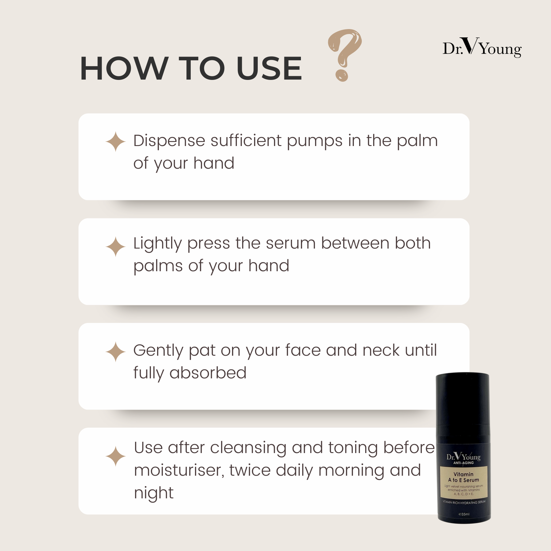 Dr. V Young Vitamin A To E Serum 35ml MDVY35 (Preorder)
