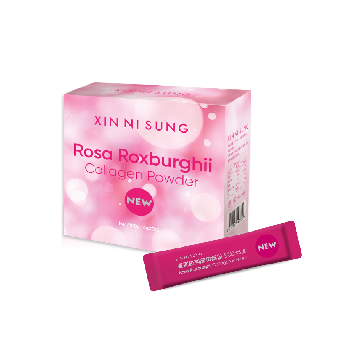 XIN NI SUNG Rosa Roxburghii Collagen Powder 刺梨胶原蛋白肽粉 [4g x 30]